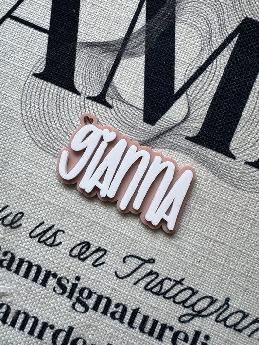 Personalized name keychain/backpack tag