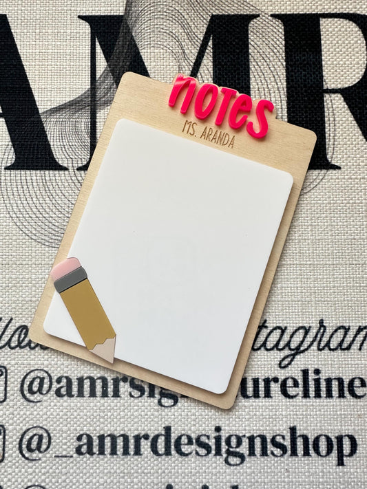 Teacher Dry Erase Notes - Customizable
