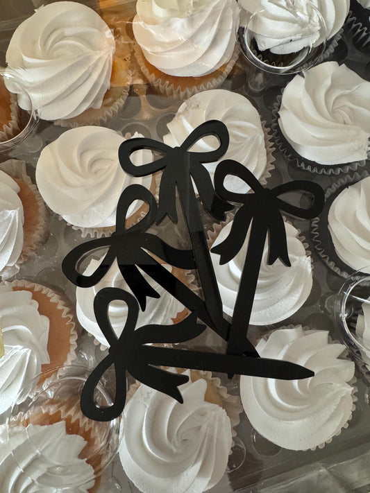 Coquette Bow Cupcake Toppers