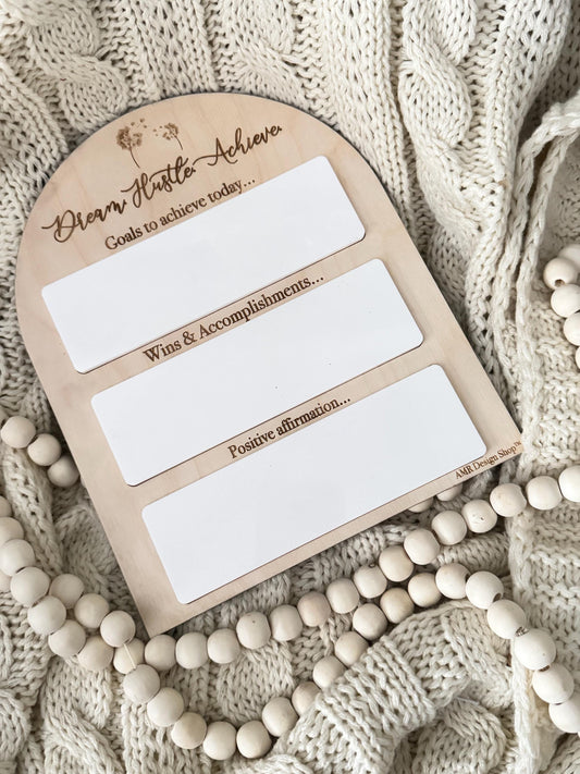 Dream Hustle Achieve Goal Setting Magnetic Board