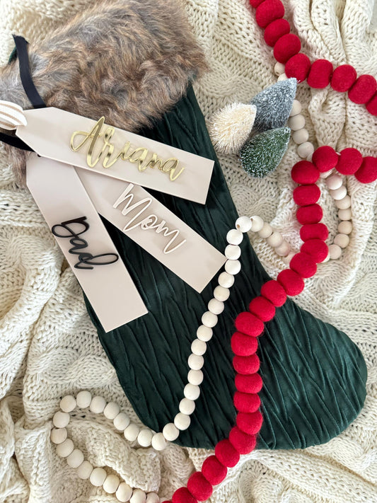 Personalized Stocking Tags - Custom Holiday Name Tags