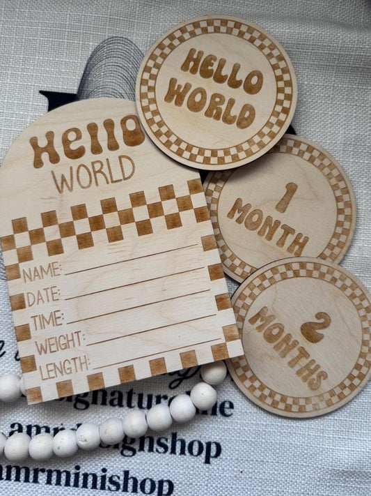 Baby Milestones Checkered