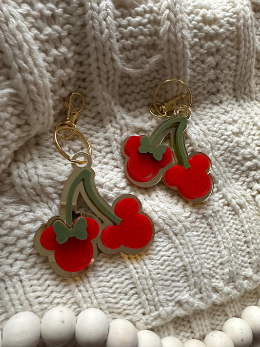 Mouse Cherries Coquette Keychain