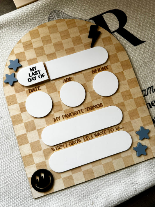 Checkered Back to School Dry Erase Board