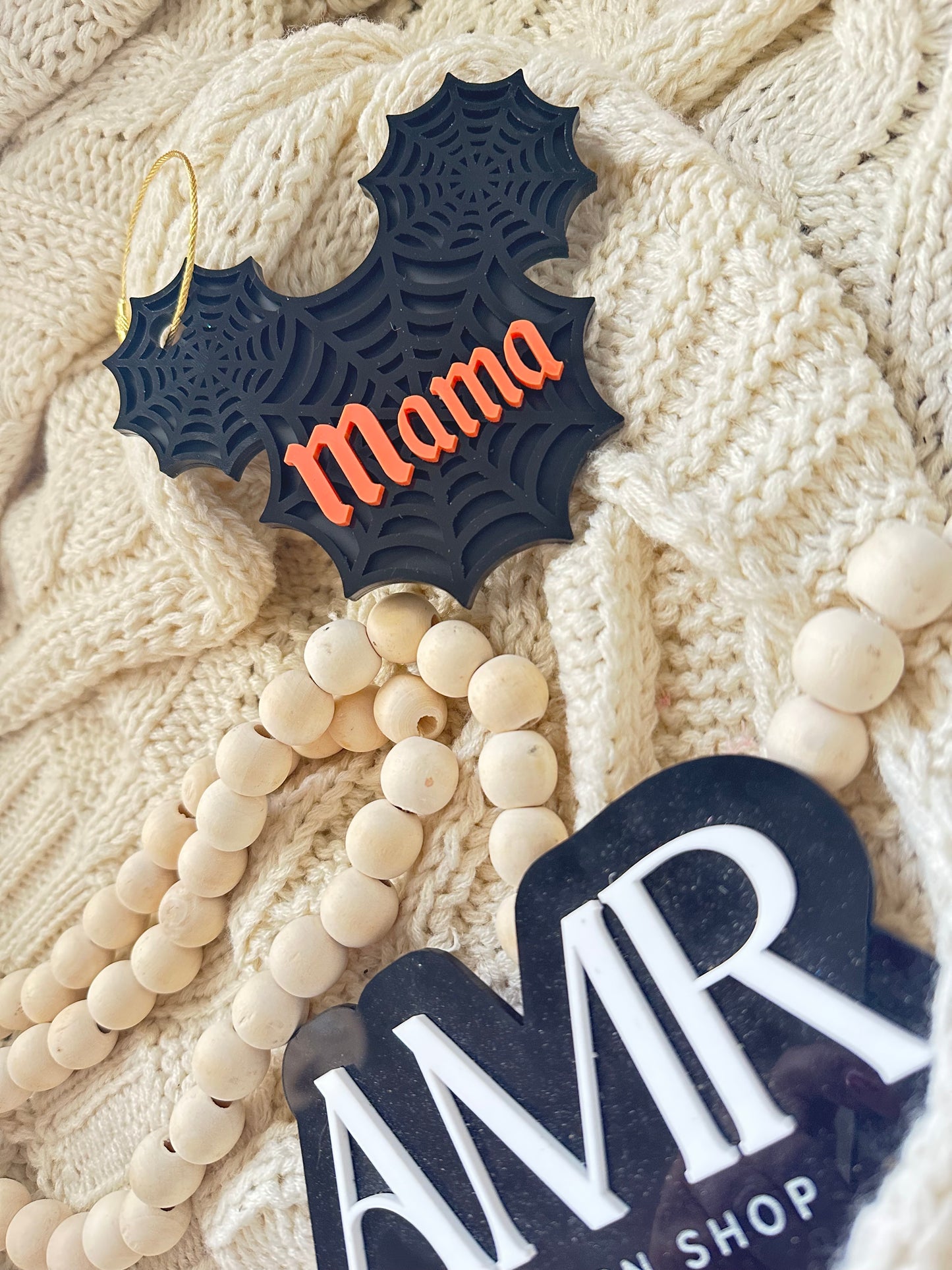 Spider Web Mouse Bag Charm