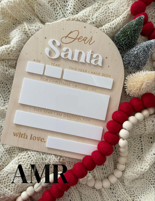 Letter to Santa Dry Erase/Re usable