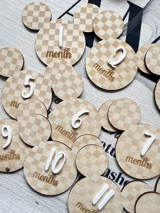Checkered Mouse Inspired Baby Milestones