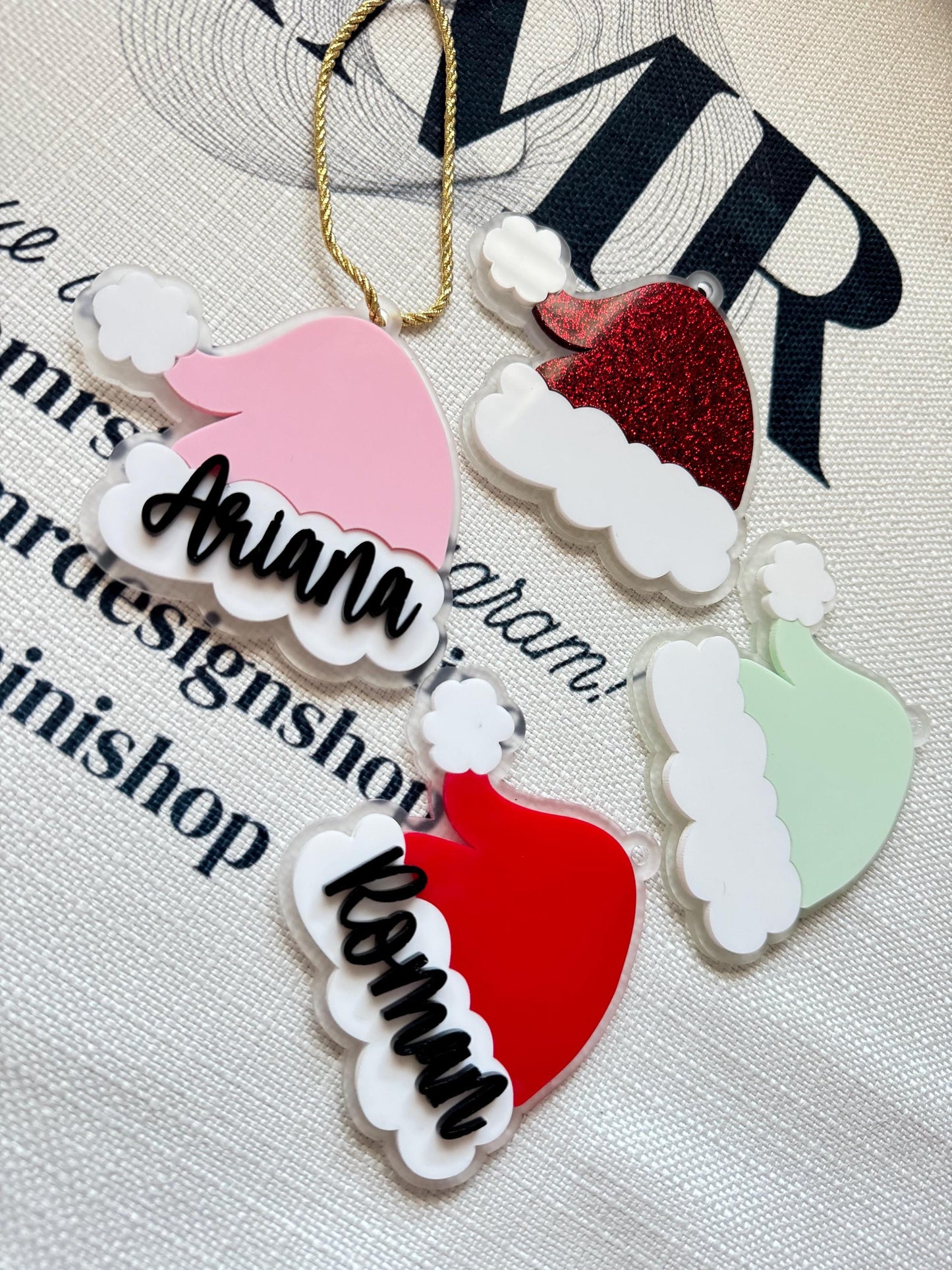 Christmas Santa Hat Tags