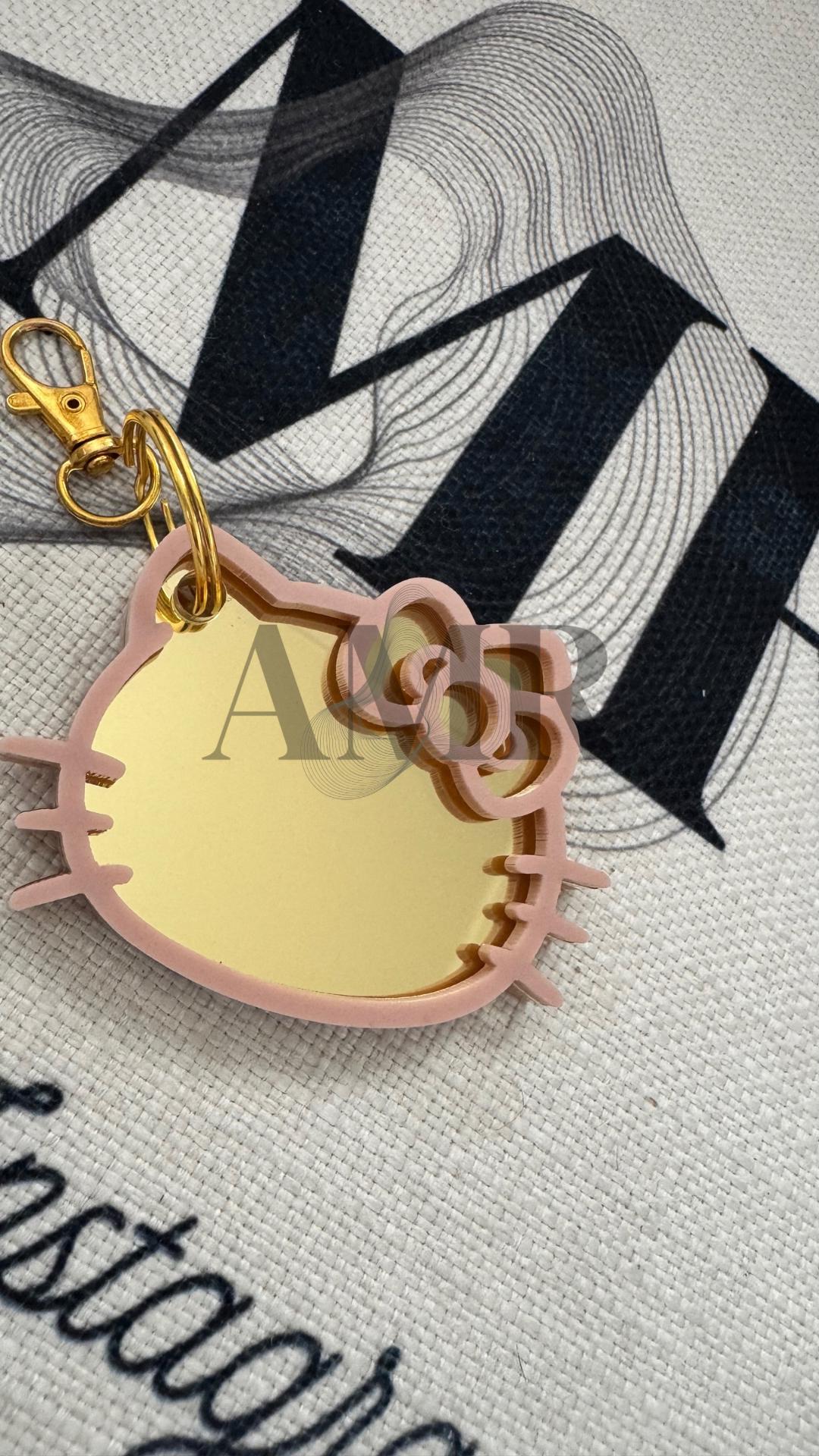 Kitty Cat Mirror Keychain