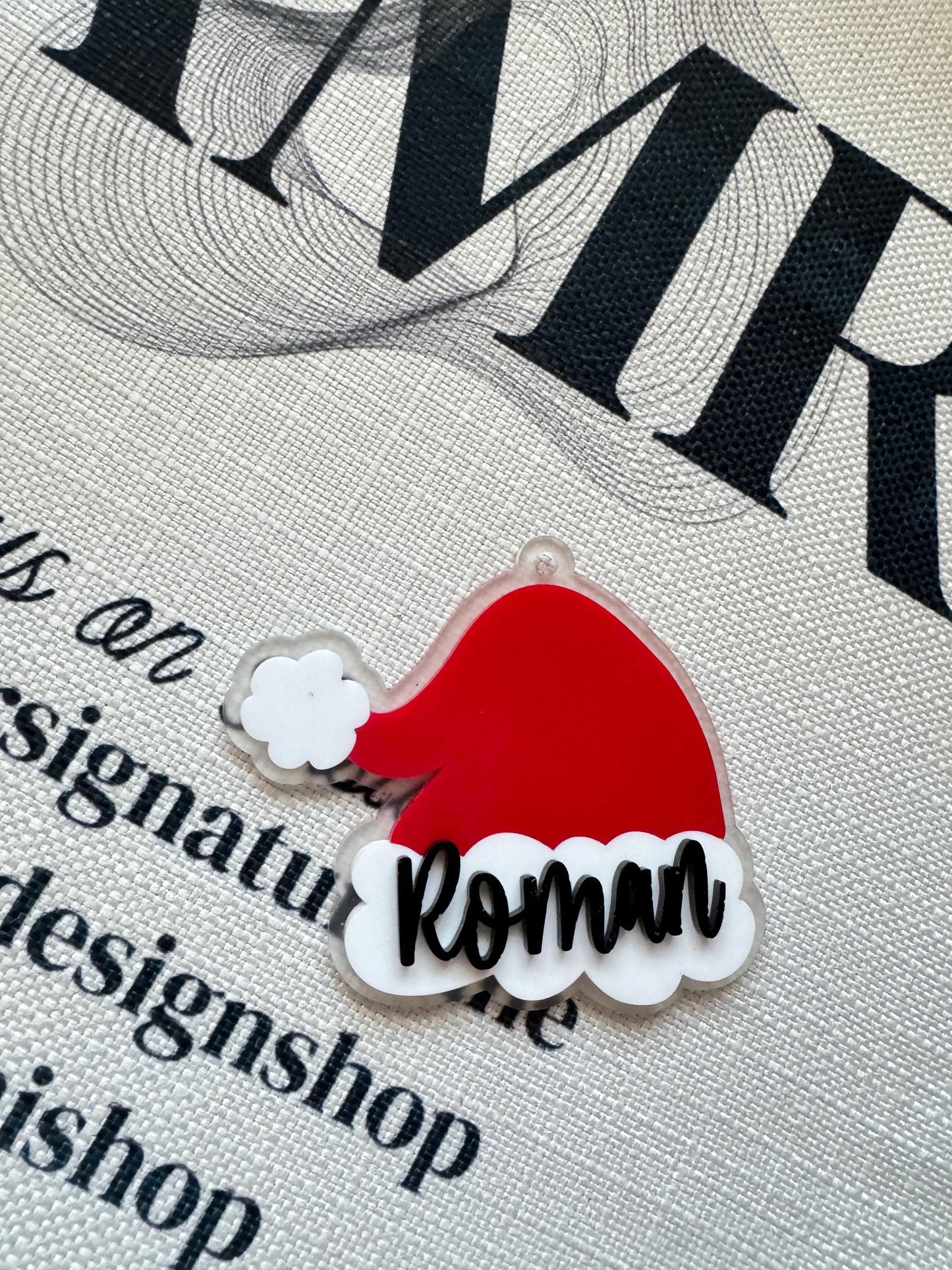 Christmas Santa Hat Tags